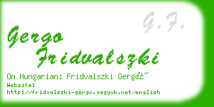 gergo fridvalszki business card